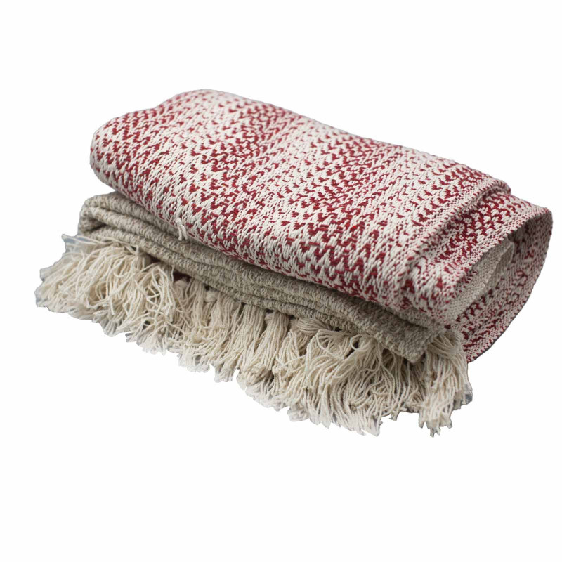 Plaids Boho Comfort - Rubis bicolore