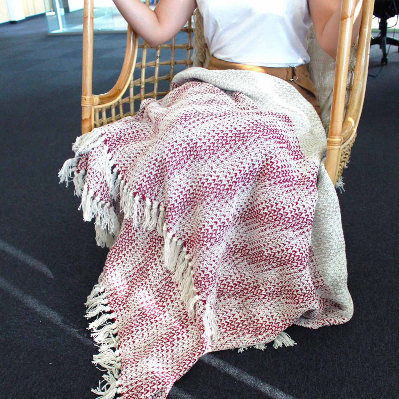 Plaids Boho Comfort - Rubis bicolore