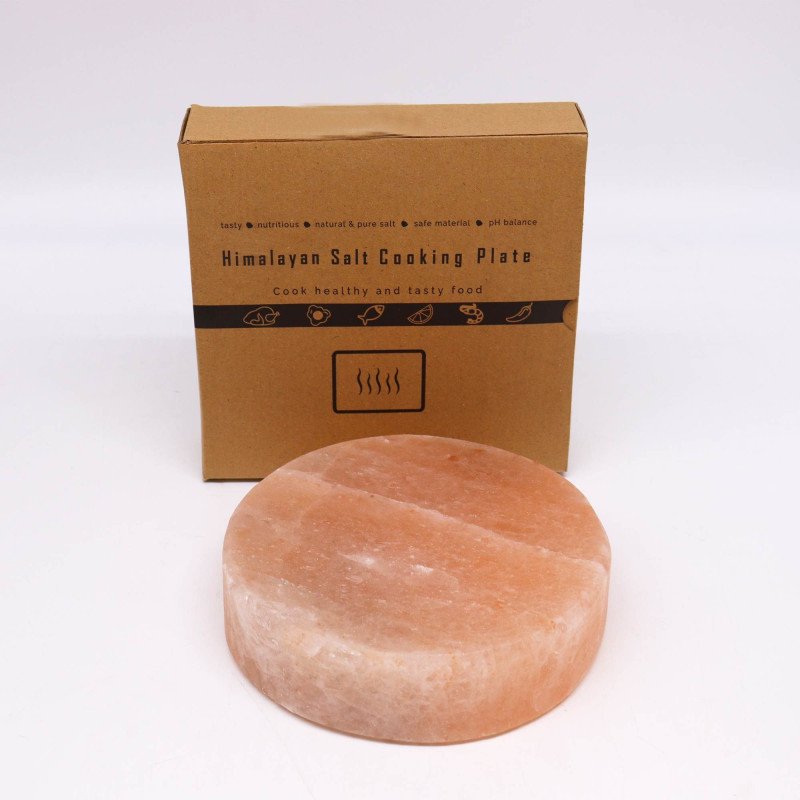 Assiette de cuisson en sel de l'Himalaya - Ronde - 20 x 20 x 5 cm