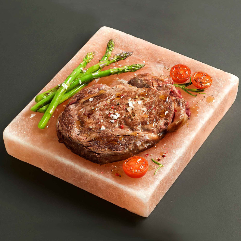 Assiette de cuisson en sel de l'Himalaya - Carrée - 20 x 20 x 5 cm