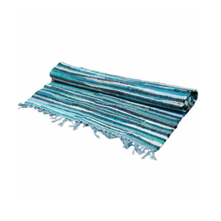 Petit tapis en chiffon - 50x90cm - qualité premium - Aqua Blues