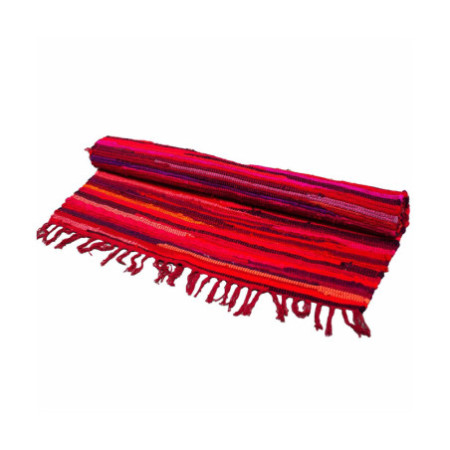 Petit tapis en chiffon - 50x90cm - qualité premium - Rose vif