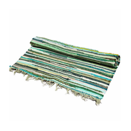 Petit tapis en chiffon - 50 x 90 cm - Qualité premium - Vert naturel