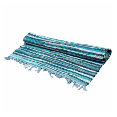 Grand tapis en chiffon - 150x90cm - qualité premium - Aqua Blues