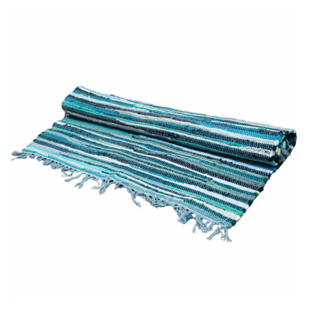 Grand tapis en chiffon - 150x90cm - qualité premium - Aqua Blues
