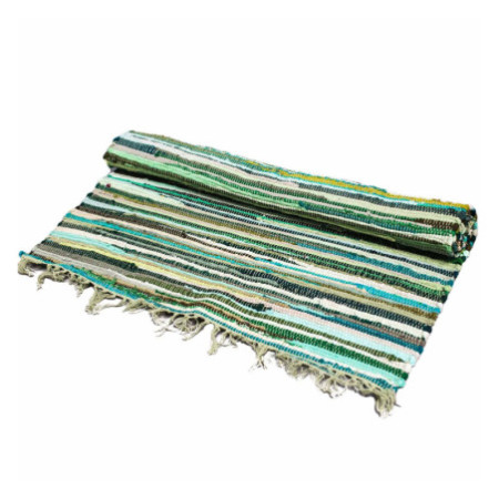 Grand tapis en chiffon - 150 x 90 cm - qualité premium - Vert naturel