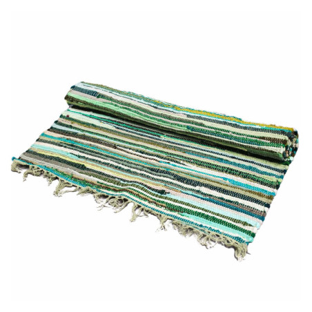 Grand tapis en chiffon - 150 x 90 cm - qualité premium - Vert naturel