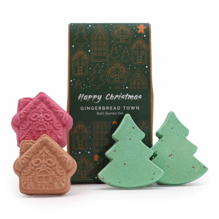 Coffret cadeau de bombes de bain de Noël Gingerbread Town