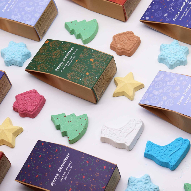 Coffret cadeau de bombes de bain de Noël Gingerbread Town