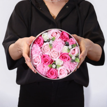 Boîte ronde - Bénédictions pour bébé - Roses