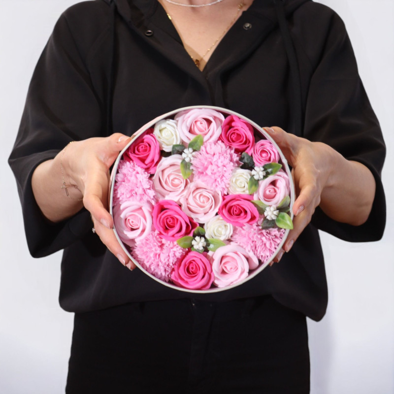 Boîte ronde - Bénédictions pour bébé - Roses
