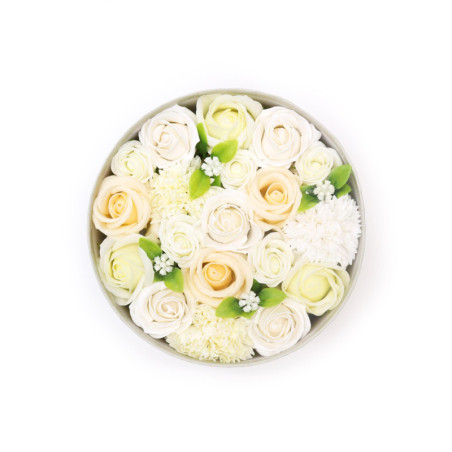 Boîte ronde - Bénédictions de mariage - Blanc et ivoire
