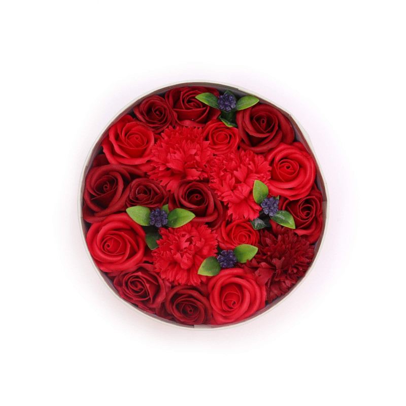 Boîte ronde - Roses rouges classiques