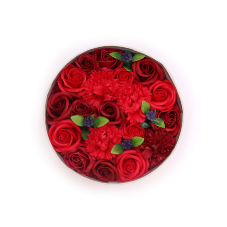 Boîte ronde - Roses rouges classiques