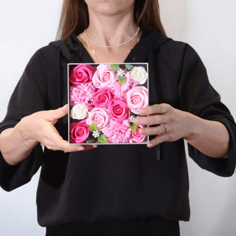 Boîte carrée - Bénédictions pour bébé - Roses