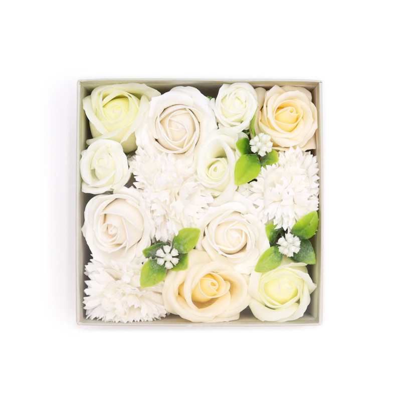 Boîte carrée - Bénédictions de mariage - Blanc et ivoire