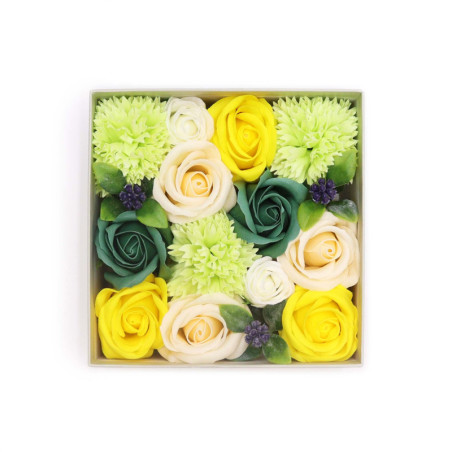 Boîte carrée - Fêtes du printemps - Jaune et vert