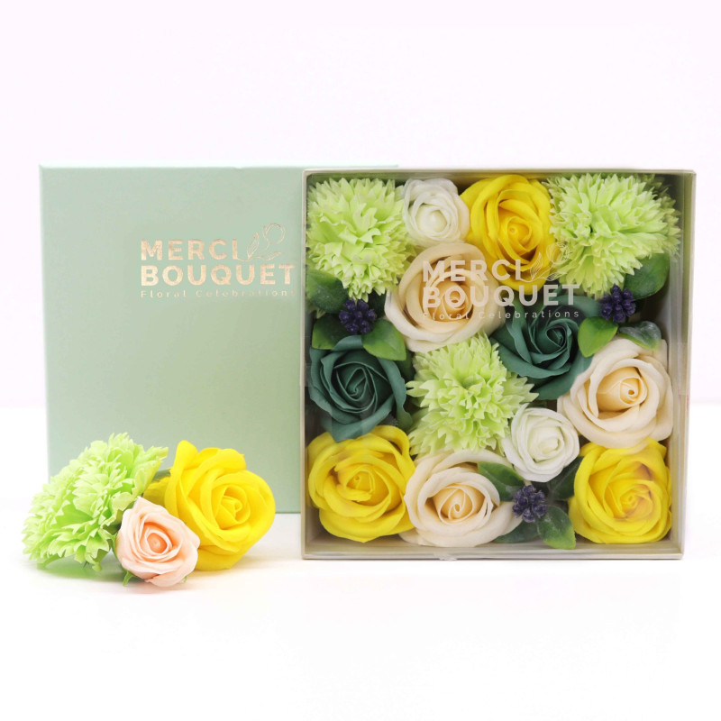 Boîte carrée - Fêtes du printemps - Jaune et vert