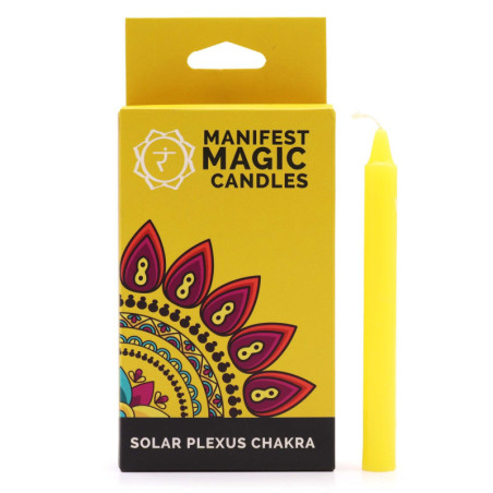 Bougies magiques Manifest (paquet de 12) - Jaune - Chakra du plexus solaire