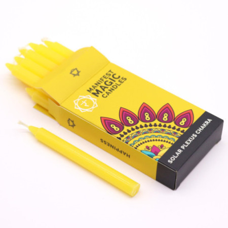 Bougies magiques Manifest (paquet de 12) - Jaune - Chakra du plexus solaire