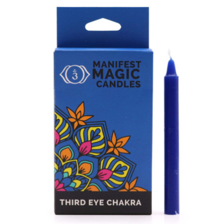 Bougies magiques Manifest (paquet de 12) - Bleu foncé - Chakra du troisième œil
