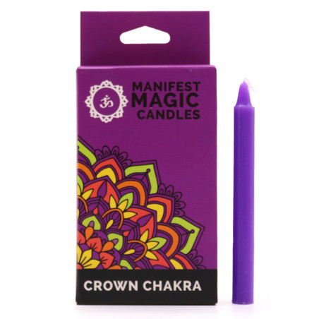 Bougies magiques Manifest (paquet de 12) - Violet - Chakra de la couronne