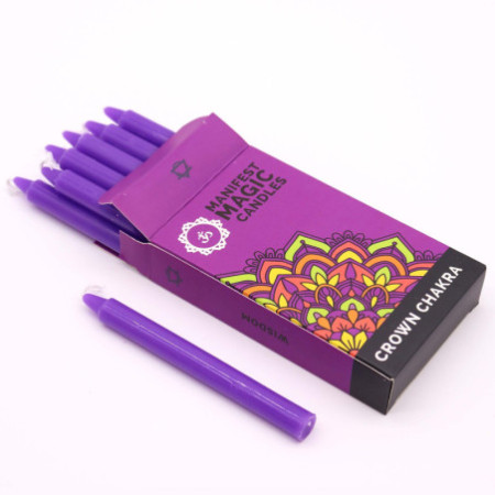 Bougies magiques Manifest (paquet de 12) - Violet - Chakra de la couronne