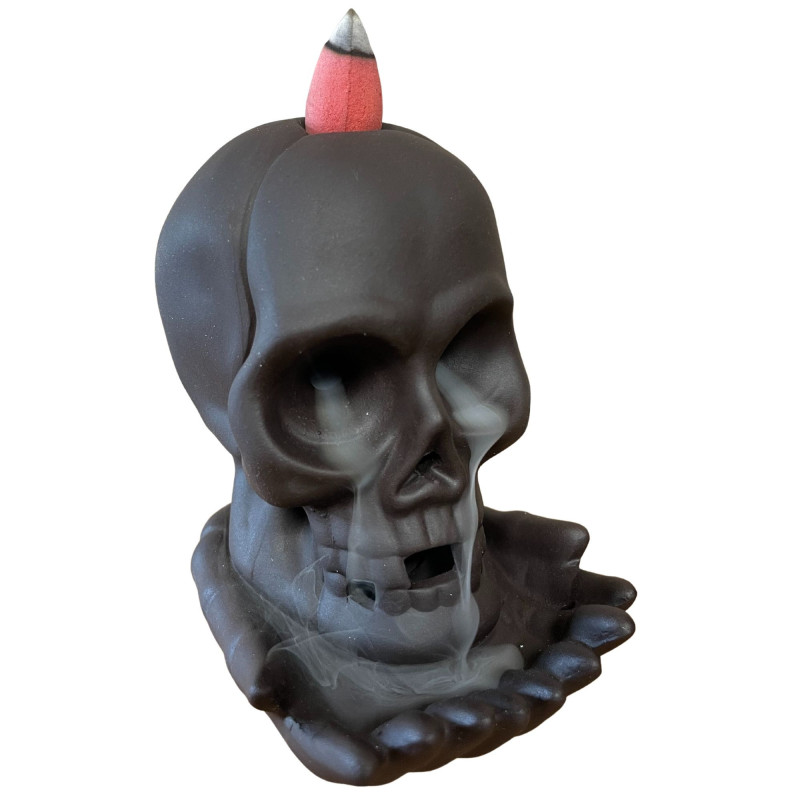 Brûle-encens à refoulement - Crâne pleureur (avec lumière)