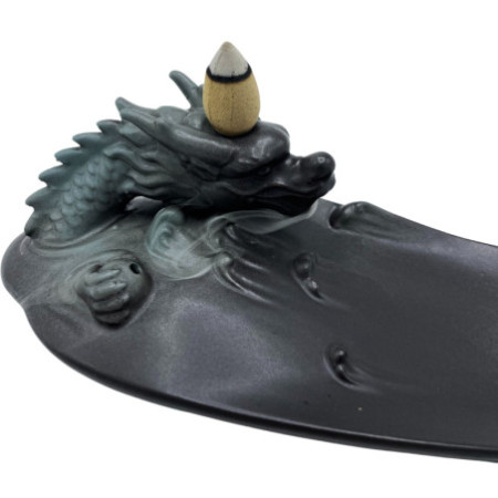 Brûleur d'encens à refoulement - Dragon dans la piscine aux détails surprenants