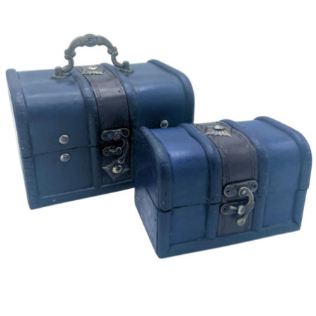 Coffre au trésor - Lot de 2 - Bleu sarcelle