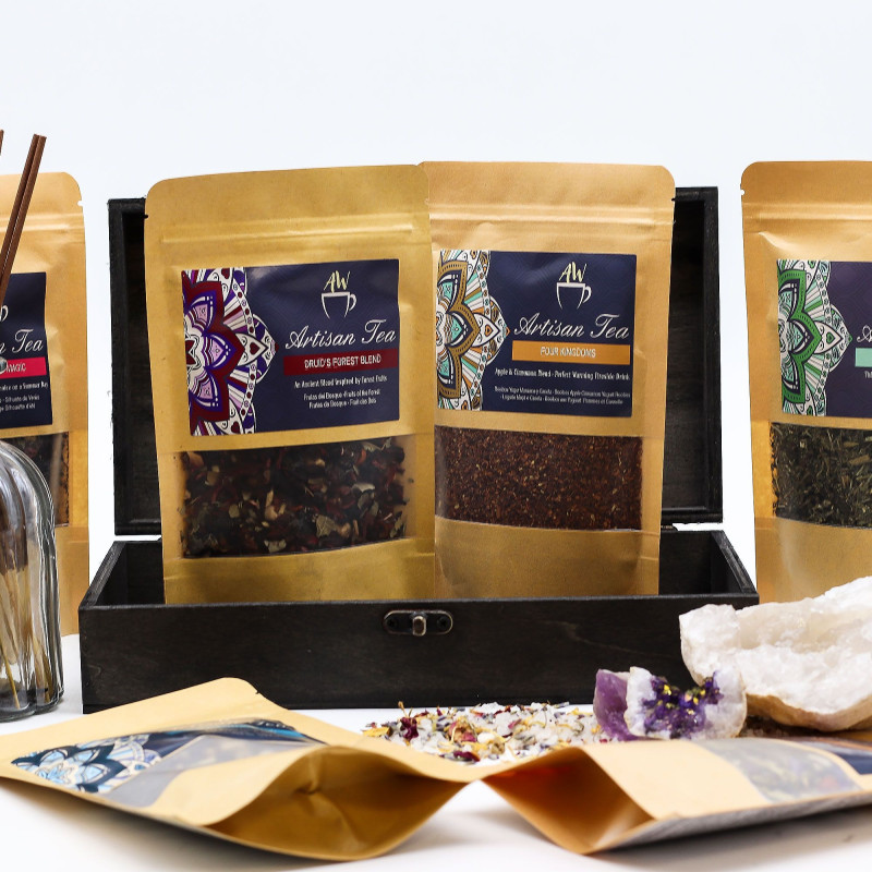 Coffret à thé / cadeau / panier - Gris