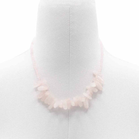 Collier Longstone Gem - Quartz rose