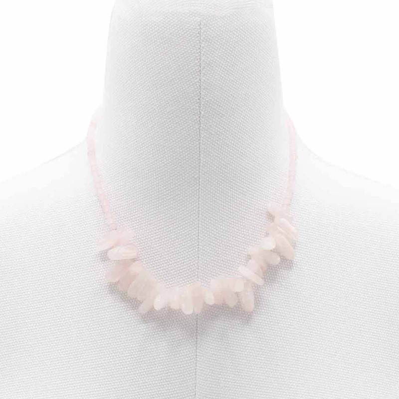 Collier Longstone Gem - Quartz rose