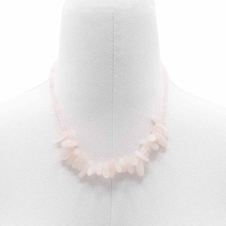 Collier Longstone Gem - Quartz rose