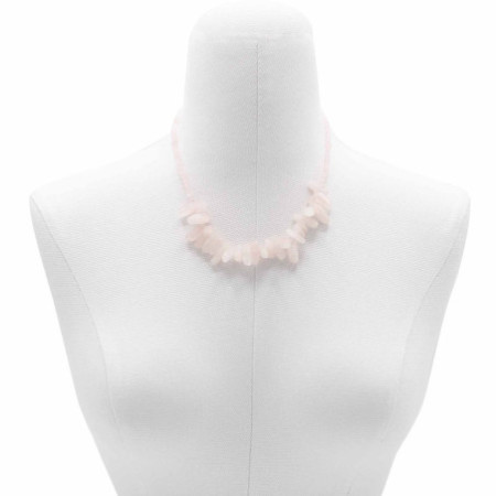 Collier Longstone Gem - Quartz rose