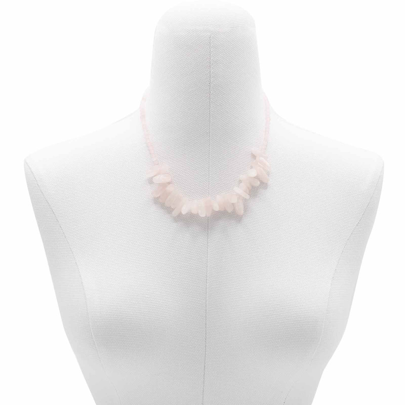 Collier Longstone Gem - Quartz rose