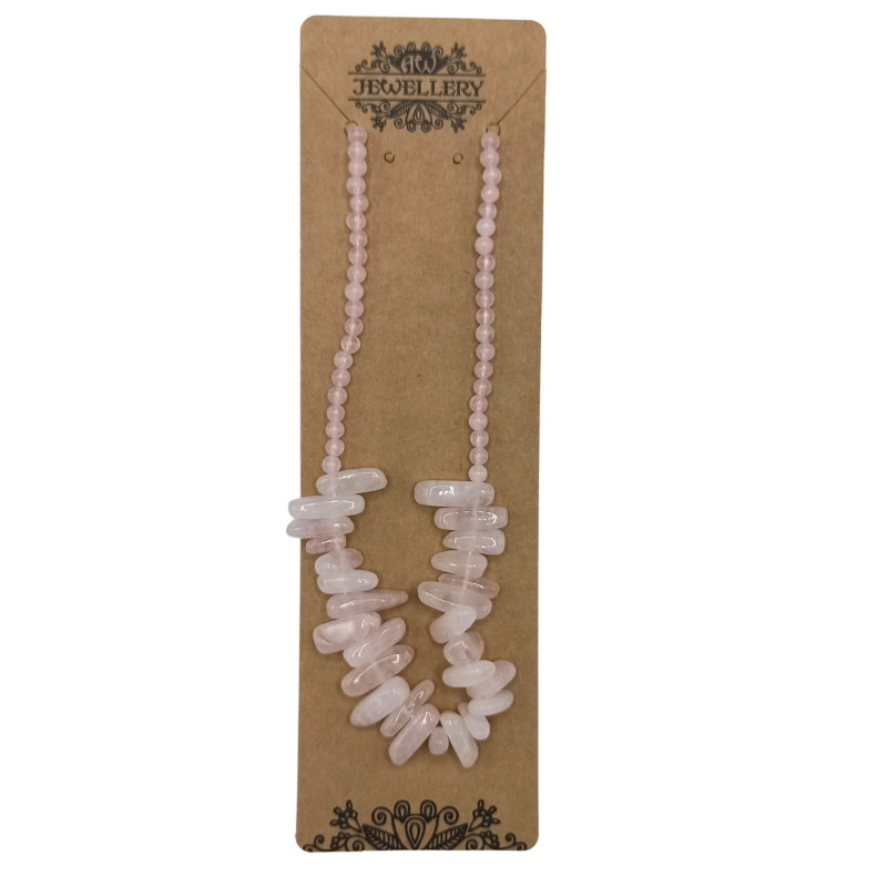Collier Longstone Gem - Quartz rose