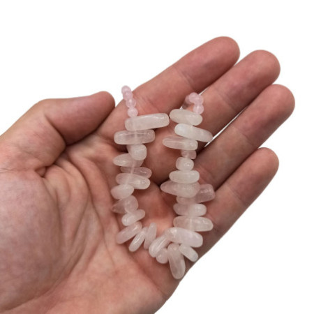 Collier Longstone Gem - Quartz rose