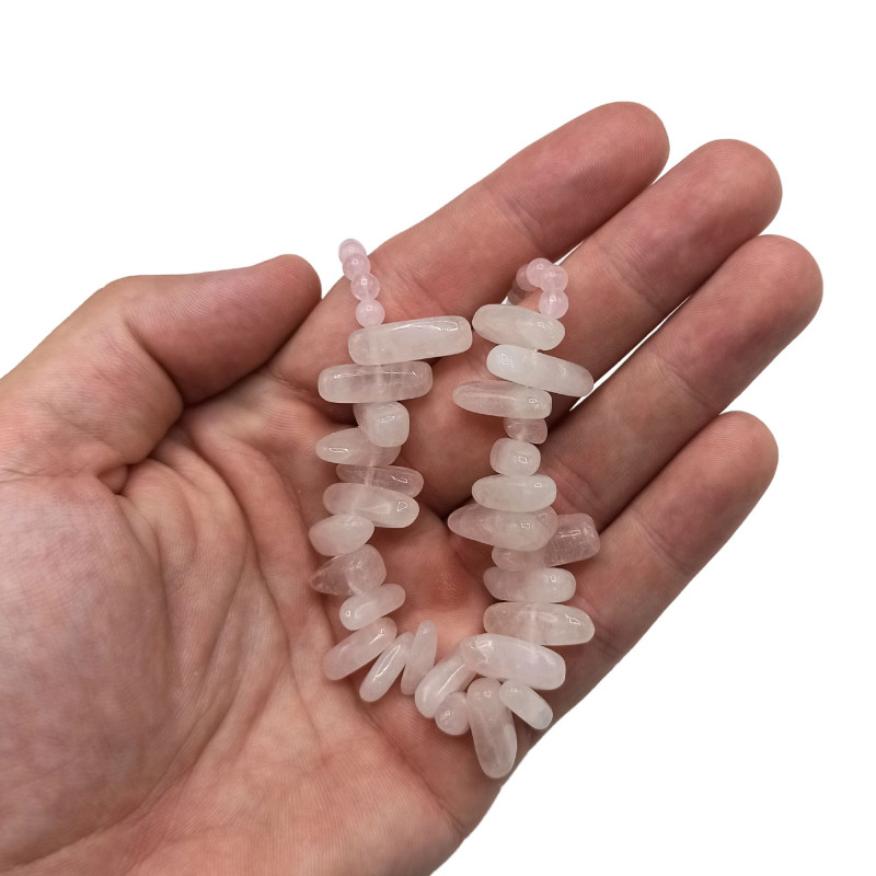 Collier Longstone Gem - Quartz rose