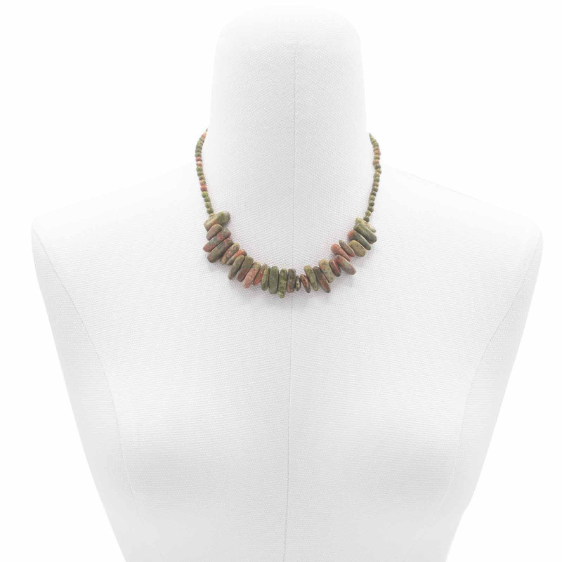 Collier de pierres précieuses Longstone - Agate mousse