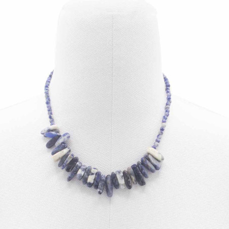 Collier de pierres précieuses Longstone - Sodalite