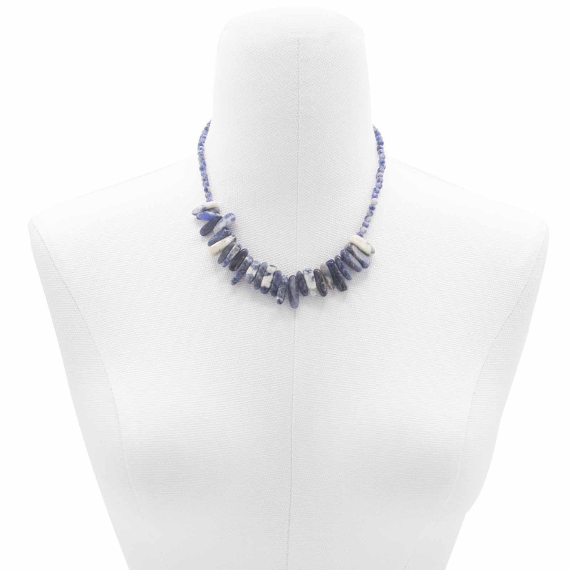 Collier de pierres précieuses Longstone - Sodalite