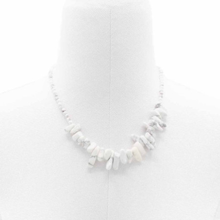Collier Longstone Gem - Jaspe blanc