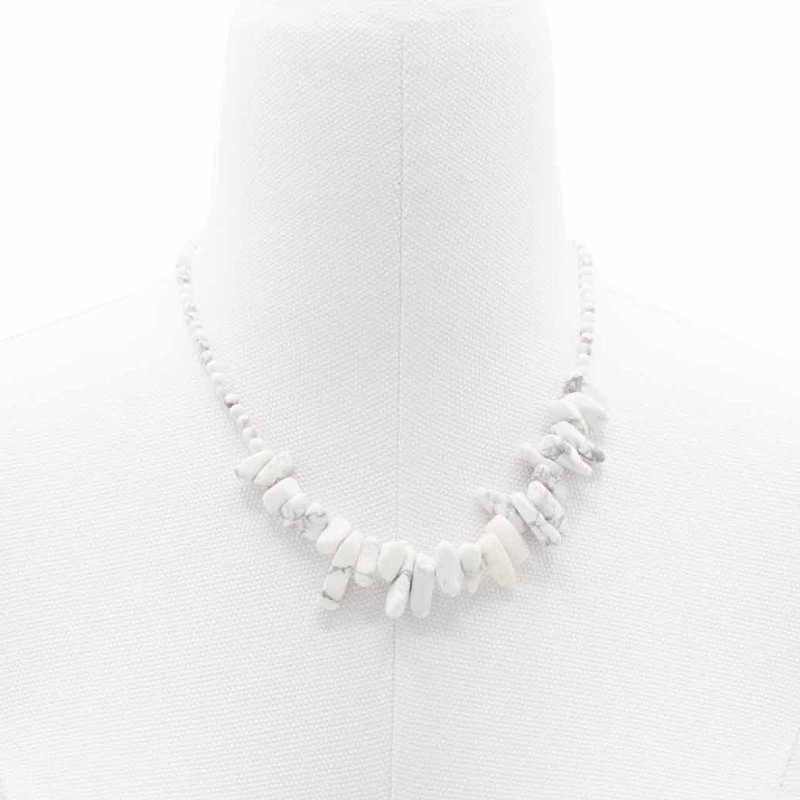 Collier Longstone Gem - Jaspe blanc
