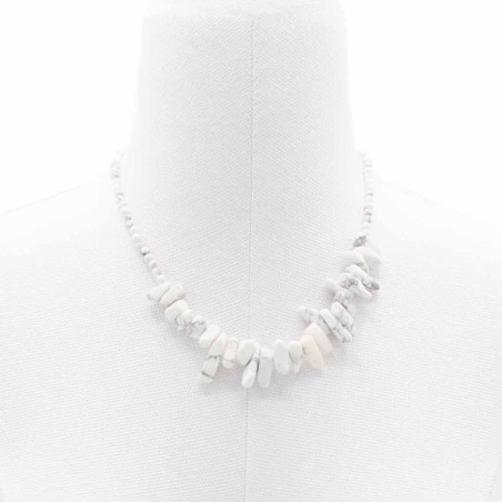 Collier Longstone Gem - Jaspe blanc