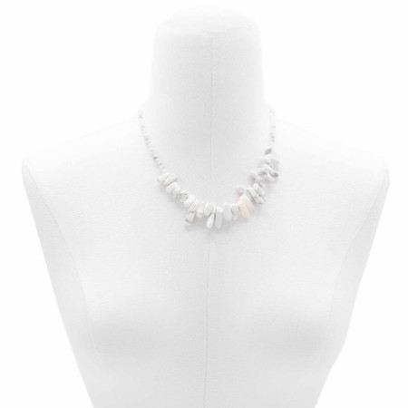 Collier Longstone Gem - Jaspe blanc