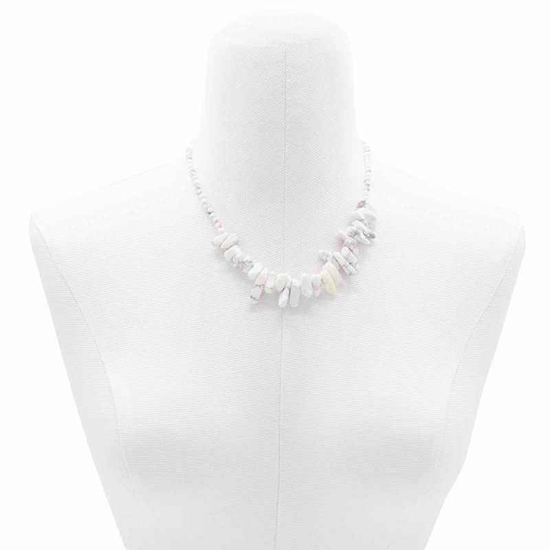 Collier Longstone Gem - Jaspe blanc