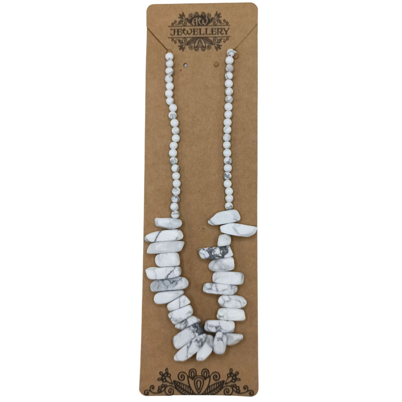 Collier Longstone Gem - Jaspe blanc
