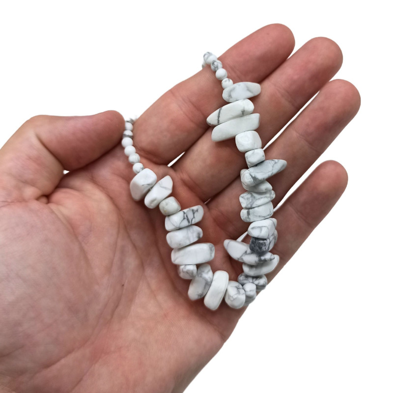 Collier Longstone Gem - Jaspe blanc