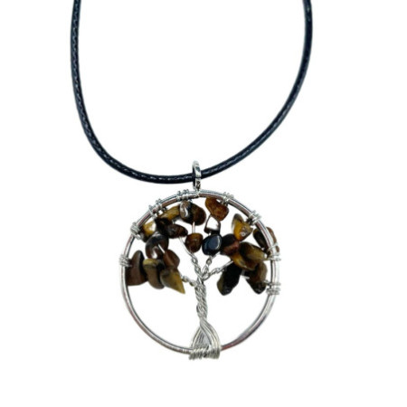 Pendentif Arbre de Vie - Oeil de Tigre